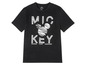 Schwarzes T-Shirt mit Mickey Mouse Print.