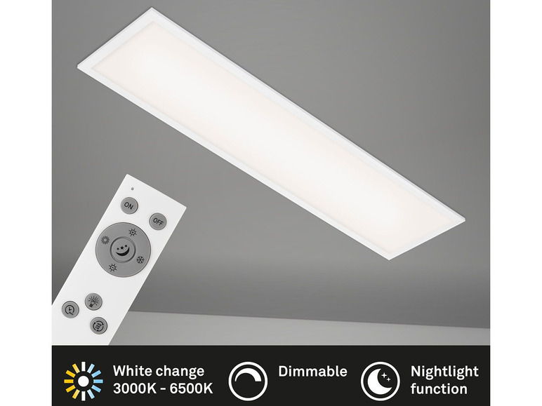 Briloner LED Decken-Panel, dimmbar, 1 Farbtemperatursteuerung 0,25m x