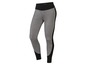 Graue Sportleggings mit schwarzen Akzenten.