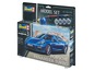 Revell Modellbausatz eines blauen Porsche Panamera Turbo.