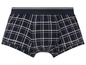 Blaue Boxershorts mit Karomuster.