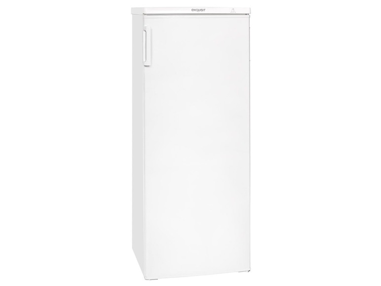 Ein weißer Kühlschrank der Marke Exquisit.