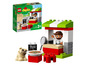 LEGO Duplo Pizza-Stand mit Figur und Hund.