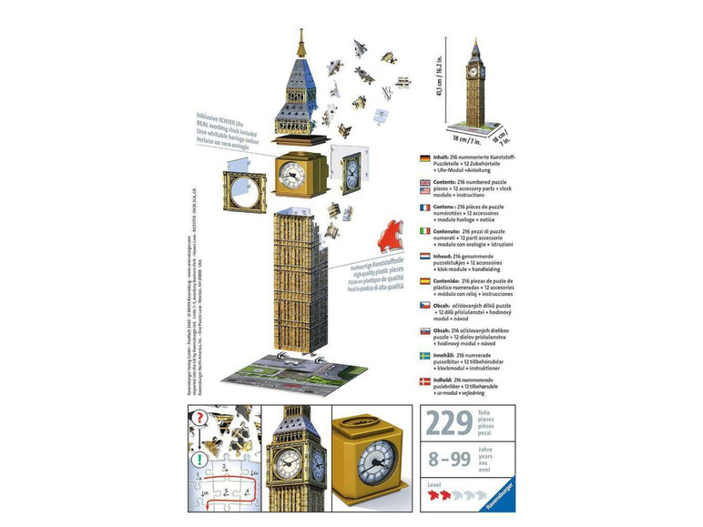 Gehe zu Vollbildansicht: Ravensburger Big Ben mit Uhr - Bild 2