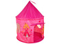 Ein pinkfarbenes Spielzelt mit Prinzessinnenmotiv.