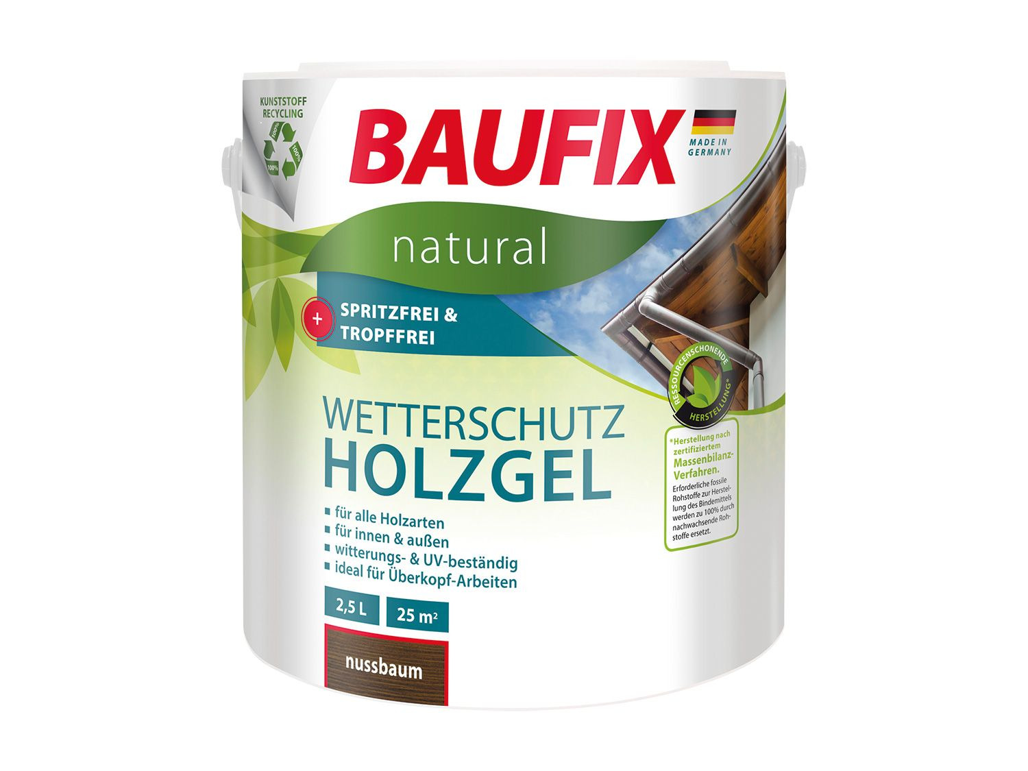 BAUFIX natural Wetterschutz-Holzgel 2 5 Liter