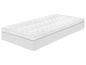 Eine weiße Matratze mit einem dicken Topper.