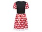 Rotes Kleid mit weißen Punkten für ein Minnie Mouse Kostüm.