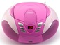 Ein rosa Lenco CD-Player mit Radio und USB-Anschluss.