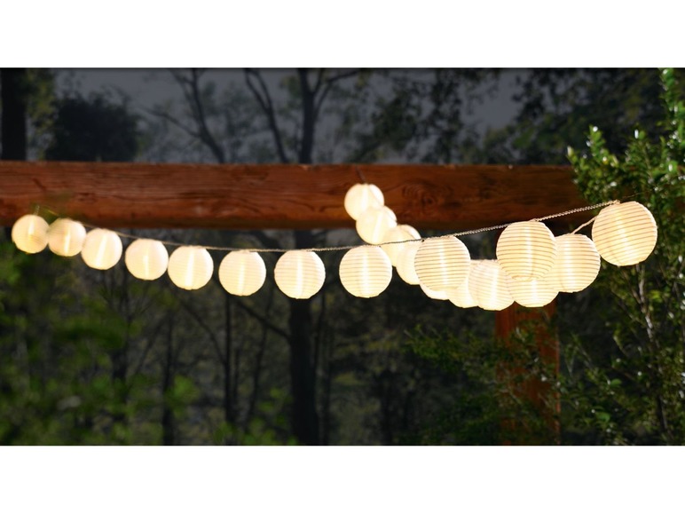 Gehe zu Vollbildansicht: MELINERA® LED Sommerlichterkette, 20 Lampions oder Glühbirnen, mit Timer - Bild 3