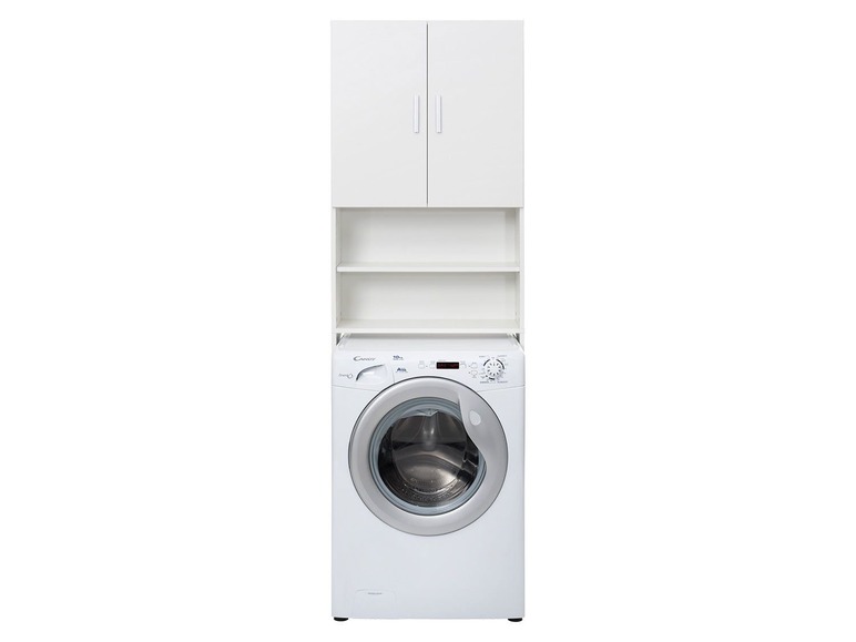 Gehe zu Vollbildansicht: FMD Waschmaschinen Überbau, 2 Türen, 2 höhenverstallbare Ablagen - Bild 6