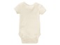 Ein weißes Baby-Bodysuit mit kurzen Ärmeln.