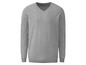 Ein grauer Herrenpullover mit V-Ausschnitt
