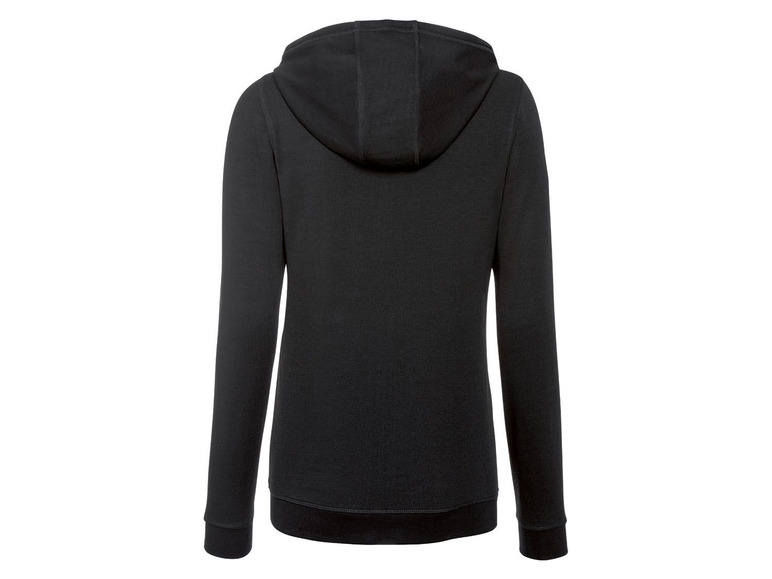 Ein schwarzer Hoodie mit Kapuze.