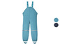 Blaue Regenhose mit Hosenträgern für Kinder.
