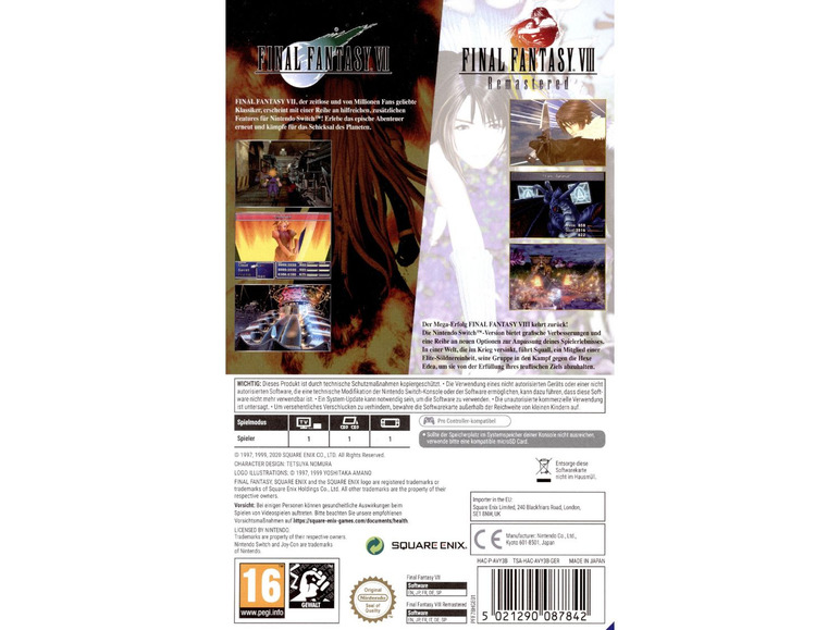 Gehe zu Vollbildansicht: Koch Media Final Fantasy VII & Final Fantasy VIII Remastered (Twin Pack) - Nintendo Switch - Bild 2