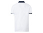 Weißes Poloshirt mit blauem Kragen