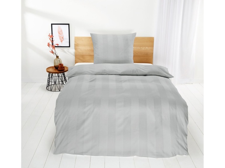 Gehe zu Vollbildansicht: MERADISO® Damast Bettwäsche, 155 x 220 cm, mit Hotelverschluss, aus reiner Baumwolle - Bild 3