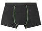Schwarze Boxershorts mit grünen Akzenten.