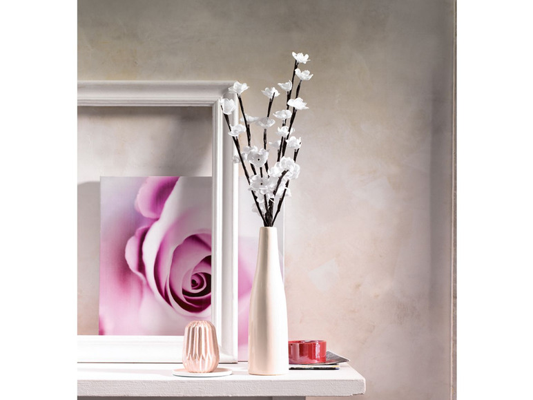 Gehe zu Vollbildansicht: MELINERA® Vase, mit Frühlingszweig und LED-Beleuchtung, Batteriebetrieb, aus Keramik - Bild 3