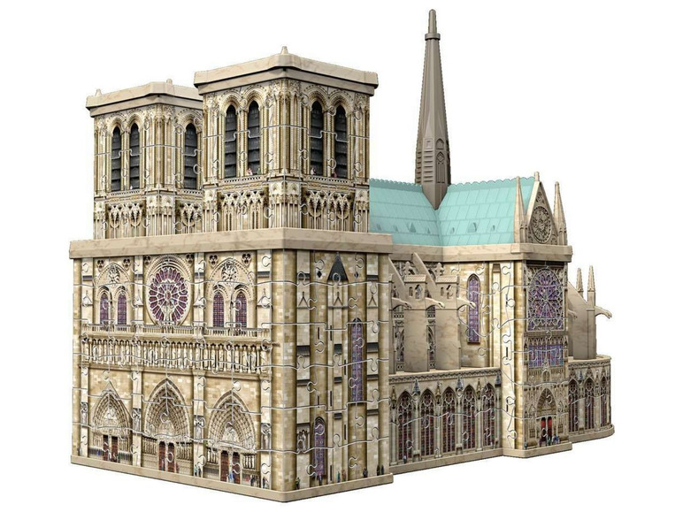 Ein 3D-Puzzle der Kathedrale Notre Dame in Paris.