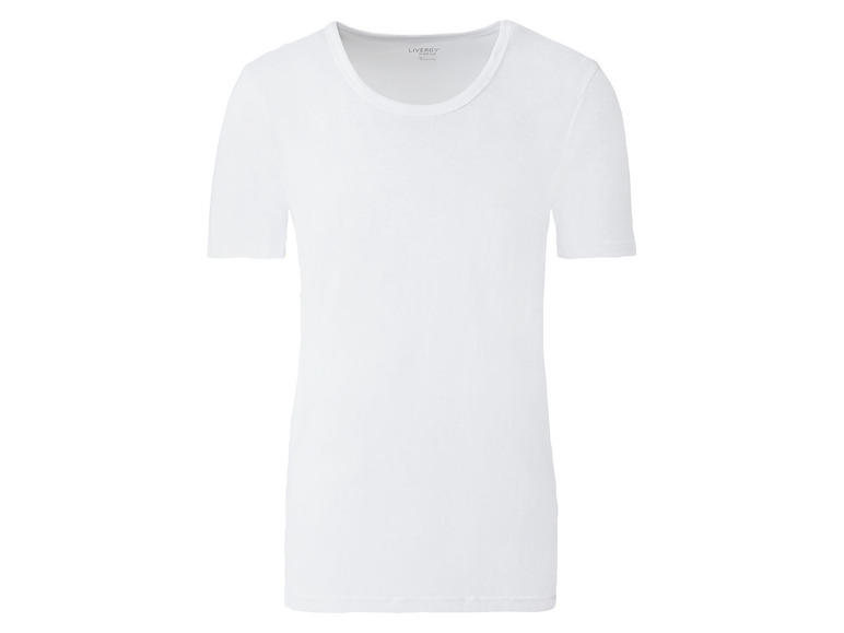 Weißes T-Shirt mit kurzen Ärmeln von Livergy.