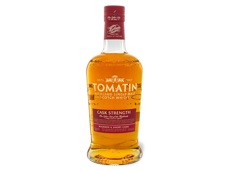 Tomatin Cask Strength Highland Single Malt Scotch Whisky mit Geschenkbox 57,5% Vol | Whisky