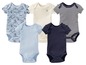 Babybodys mit Bärenmuster, unifarben blau und gestreift