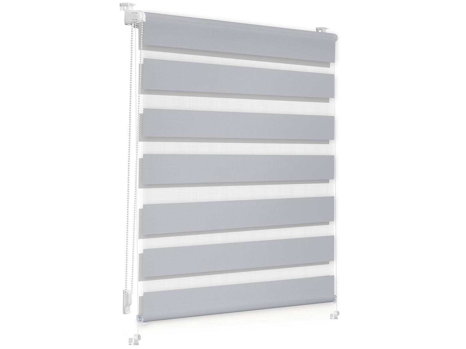 Thumbnail - Lichtblick Duo-Rollo Klemmfix, ohne Bohren, verspannt, blickdicht (Grau, 80 x 150 cm)