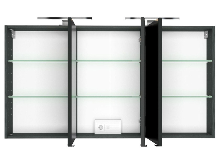 Gehe zu Vollbildansicht: HELD Spiegelschrank »Faro«, mit 3 Spiegeltüren, LED-Aufbauleuchte - Bild 23