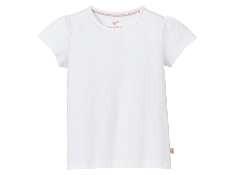 Gehe zu Vollbildansicht: LUPILU® T-Shirts Mädchen, 4 Stück, hoher Bio-Baumwollanteil, mit Schulterknöpfung - Bild 32