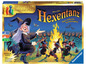 Das Brettspiel Hexentanz von Ravensburger mit einer Hexe auf einem Besen