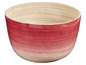 Rote Bambusschüssel mit Ombre-Effekt.