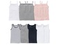 Ein Set mit acht Mädchen-Tanktops in verschiedenen Farben und Mustern.