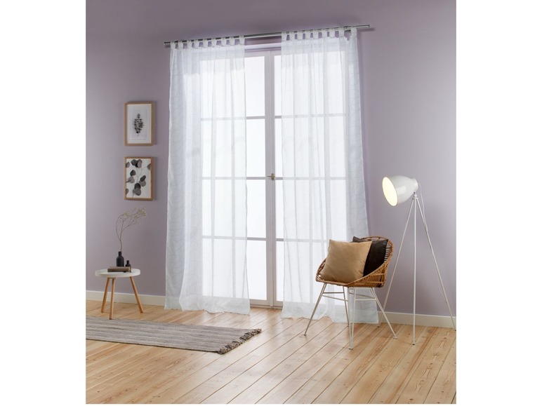 Gehe zu Vollbildansicht: MERADISO® Gardinen, 2-teilig. 140 x 260 cm, transparent, mit Ösen oder Schlaufen - Bild 9