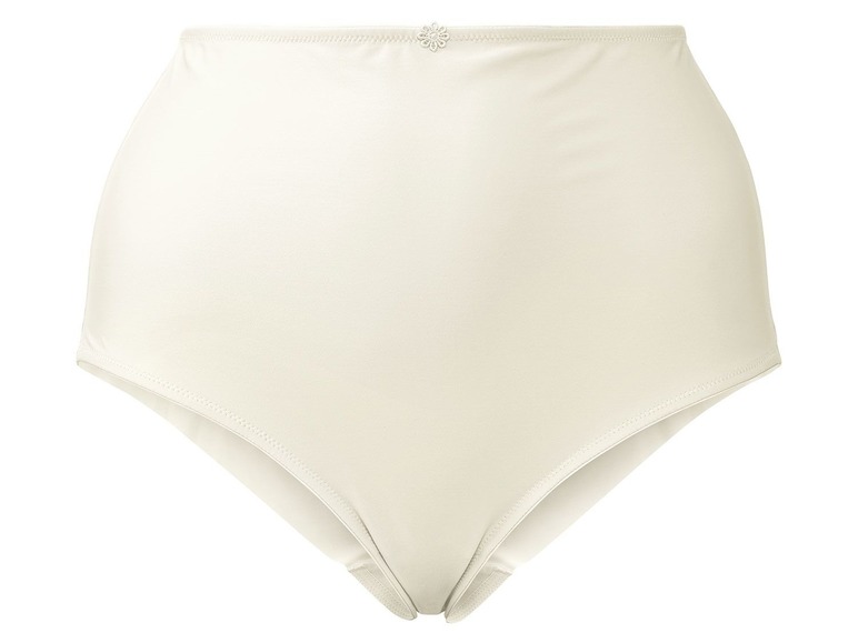 Beigefarbene Unterhose mit hohem Bund.