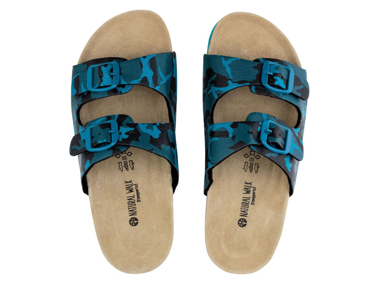 Blaue Sandalen mit Tarnmuster von Natural Walk.