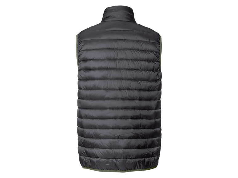 Schwarze Weste mit grünen Details.