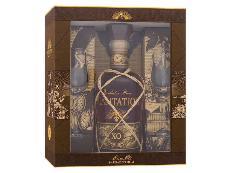 Gehe zu Vollbildansicht: Plantation Rum Barbados XO mit 2 Gläsern, 40% Vol - Bild 2