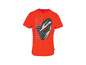 Orangefarbenes T-Shirt mit Puma-Schuhen