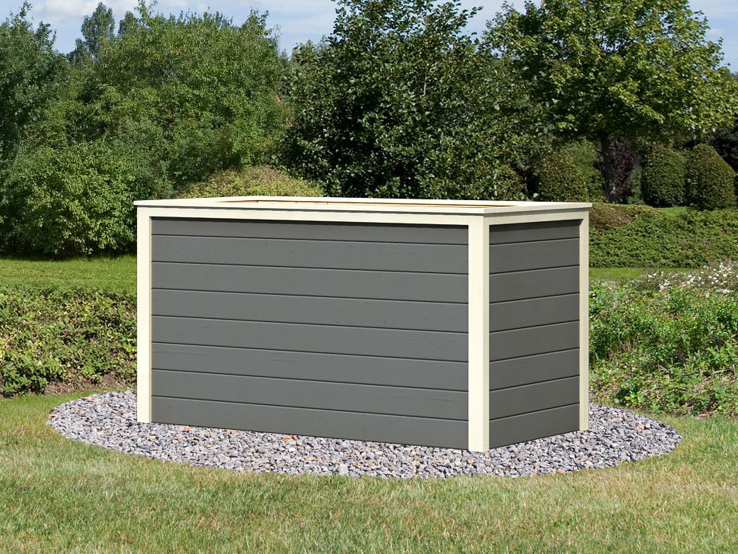 Thumbnail - Karibu Hochbeet »Lyss«, aus Holz, mit Folie (terragrau, Mittel)