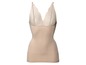 Ein beiger Body mit integriertem BH mit Spitze.