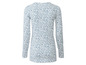 Weißes Langarmshirt mit blauem Blumenmuster