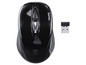 Eine schwarze Hama Wireless-Maus mit einem USB-Empfänger.