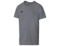Ein graues Adidas T-Shirt mit kurzen Ärmeln.
