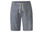 Dunkelblaue Leinen Shorts mit weißem Kordel