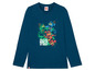 Ein dunkelblaues LEGO Ninjago Langarmshirt mit drei Ninja-Figuren.