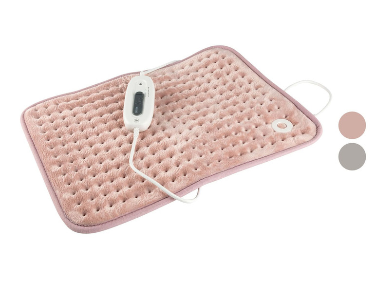 Ein rosa Heizkissen mit digitalem Thermostat.