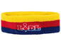Gelbes, rotes und blaues Sportarmband mit Lidl-Logo.