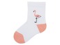 Weiße Socke mit rosa Flamingo-Motiv